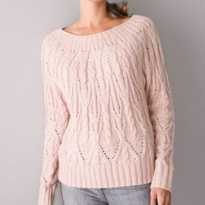 WHBM - Boat Neck Cable Sweater | M